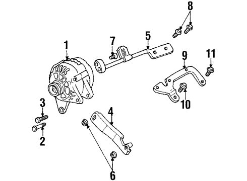 1999 Chevrolet Lumina Alternator Mount Bracket Bolt Diagram for 24503068