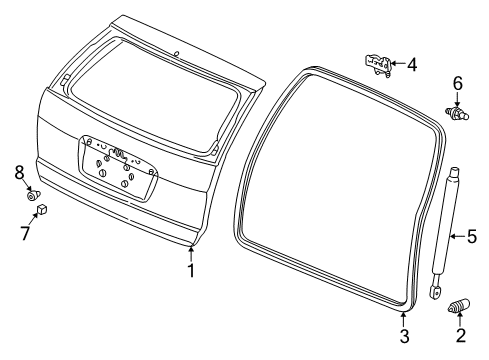 2005 Acura MDX Lift Gate Hinge, Tailgate Diagram for 68210-S3V-Q00ZZ