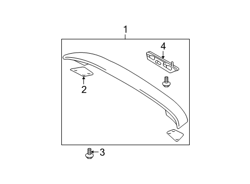 2008 Toyota Yaris Trunk Lid - Spoiler Spoiler Assembly Protector Diagram for 76897-52040