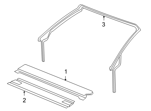 2009 Pontiac G6 Roof & Components, Exterior Trim Weatherstrip Asm-Windshield Frame Diagram for 25854085