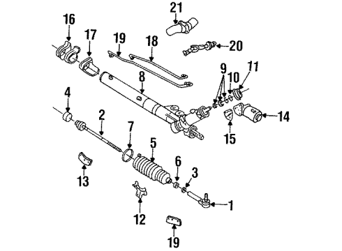 1994 Cadillac DeVille P/S Pump & Hoses, Steering Gear & Linkage Inner Tie Rod Diagram for 26021769
