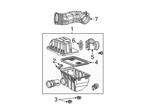 2002 Ford Explorer Filters Air Cleaner Assembly Diagram for 1L2Z-9600-ARM