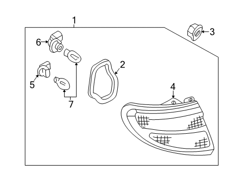 2000 Infiniti I30 Bulbs Lamp Assembly-Rear Combination LH Diagram for 26555-2Y028