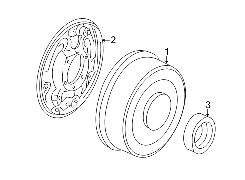 1994 Ford E-250 Econoline Rear Brakes Hub & Drum Diagram for YC2Z-1V126-BA