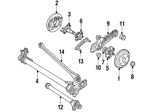 1984 Honda Civic Rear Suspension Trailing.Arm.Right Rear Diagram for 52371-SB2-605