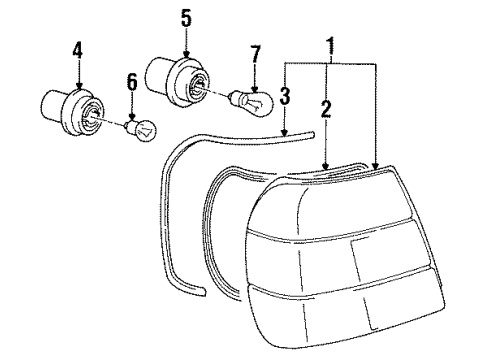 1994 BMW 530i Tail Lamps Rear Light In The Side Panel, Right Diagram for 63218355896