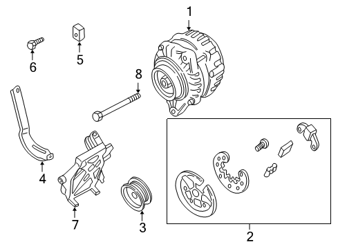 2000 Nissan Frontier Alternator Reman Alternator Assembly Diagram for 2310M-4S100RW