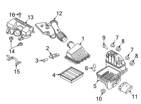 2011 Ford F-250 Super Duty Filters Air Duct Diagram for BC3Z-9B659-B