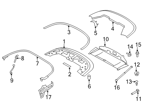 2012 BMW 128i Stowage Compartment Clip Diagram for 54347203393