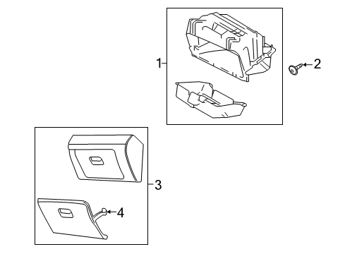 2017 Chevrolet City Express Glove Box Storage Compart Bolt Diagram for 19316165