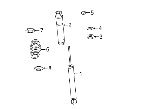 2012 Lexus HS250h Shocks & Components - Rear ABSORBER Assembly, Shock Diagram for 48530-75061