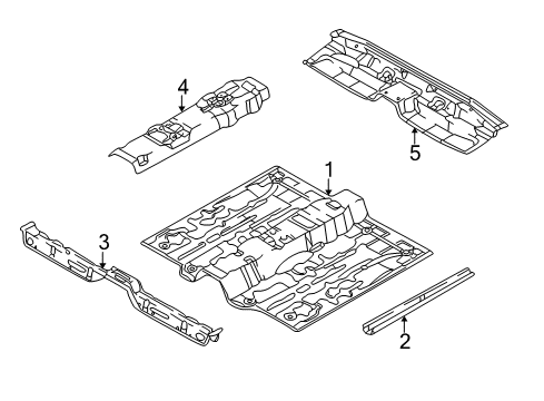 2003 Hyundai Elantra Pillars, Rocker & Floor - Floor & Rails Bracket Assembly-Lateral Rod Mounting Diagram for 65810-2D010