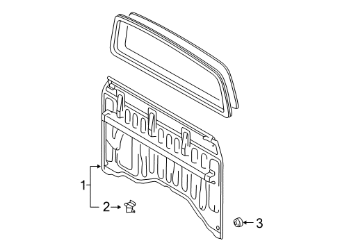 2002 Toyota Tacoma Back Panel Clamp, Jack Handle Diagram for 58706-35020