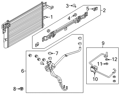 2018 Ford Police Interceptor Utility Trans Oil Cooler Auxiliary Cooler Diagram for FB5Z-7A095-H