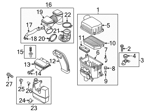 2013 Kia Sportage Air Intake Hose Assembly-Air Intake Diagram for 281303W500