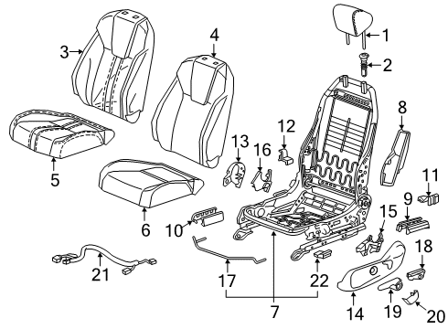 2020 Honda Insight Driver Seat Components Cover Com*NH900L* Diagram for 81638-TBA-A11ZA