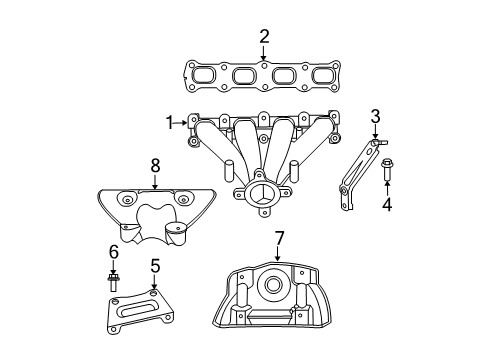 2008 Dodge Caliber Exhaust Manifold Shield-Heat Diagram for 4884830AD