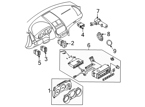 2002 Nissan Altima Instruments & Gauges Speedometer Instrument Cluster Diagram for 24810-3Z600