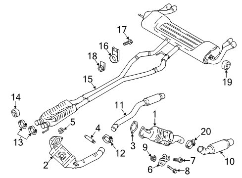 2019 Ford Fusion Exhaust Components Muffler & Pipe Diagram for KS7Z-5F250-B