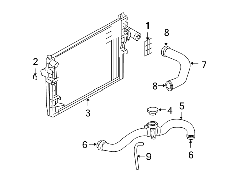 2004 Dodge Dakota Radiator & Components Hose-Radiator Inlet Diagram for 52029199AC