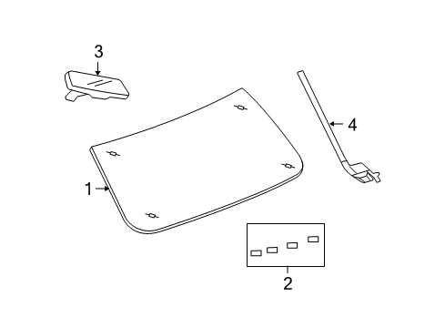 2012 Jeep Liberty Windshield Glass, Reveal Moldings Molding-A Pillar Diagram for 57010162AD