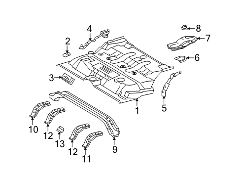 2014 Toyota 4Runner Floor Center Floor Pan Diagram for 58211-60100