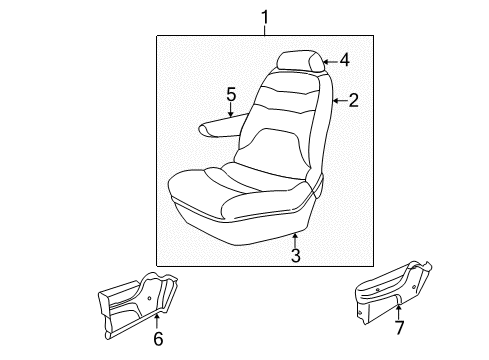 2003 Dodge Caravan Rear Seat Components Quad Seat Cushion Diagram for UE882L5AD