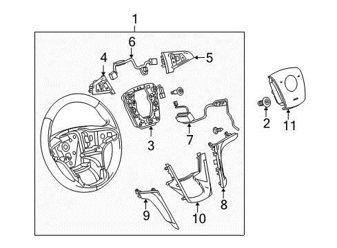 2012 Buick LaCrosse Steering Column, Steering Wheel & Trim Steering Wheel Diagram for 22846338