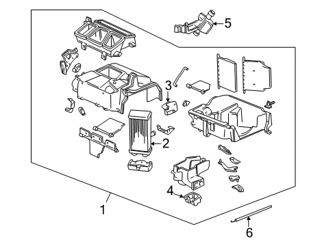 1999 Honda CR-V Heater Core & Control Valve Heater Unit Diagram for 79100-S10-A02