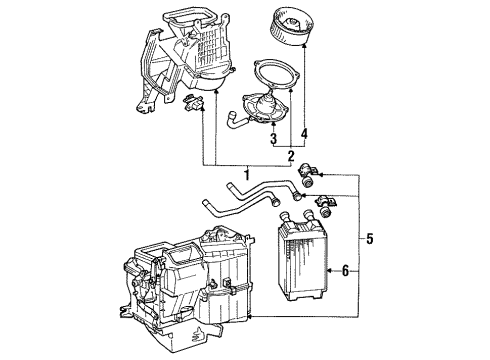 1988 Toyota Pickup Blower Motor & Fan Blower Assembly Diagram for 87130-89108