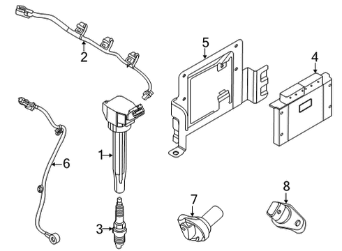 2022 Kia Carnival Ignition System Sensor-Knock, RH Diagram for 392503NFA0