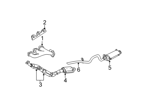 2005 Ford Explorer Sport Trac Exhaust Components, Exhaust Manifold Heat Shield Diagram for 2L2Z-5G221-BA