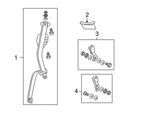 2008 Acura MDX Seat Belt Anchor Set, Right Rear Seat (Outer) (Graphite Black) Diagram for 04825-STX-A00ZA