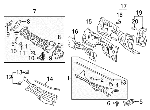 2018 Lexus LC500 Cowl Panel, Dash Diagram for 55111-11010