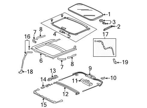 2015 Honda CR-V Sunroof Sw Assy, S*YR449L* Diagram for 35830-T0A-A01ZB