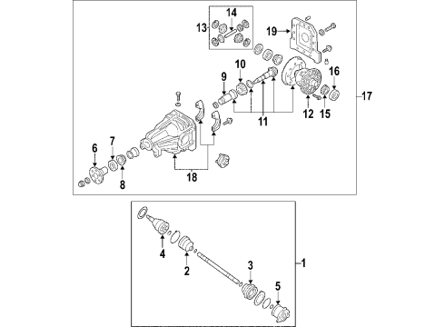 2001 Hyundai Santa Fe Rear Axle, Axle Shafts & Joints, Differential, Drive Axles, Propeller Shaft Bearing-Pinion, Outer Diagram for 53048-39000