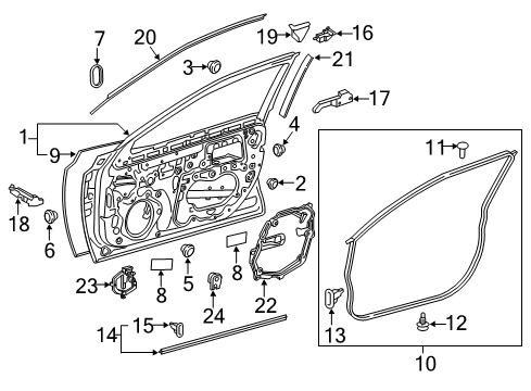 2018 Toyota Camry Front Door Regulator Sub-Assembly Diagram for 69802-06190