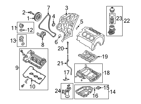 2011 Kia Sorento Filters Engine Oil Filter Assembly Diagram for 26310-3CAA0