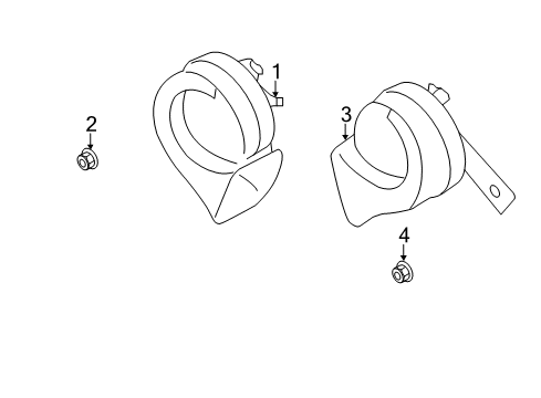 2014 Nissan Murano Horn Horn Assy-Electric High Diagram for 25610-1AA0A