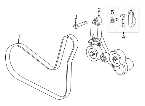 2012 Buick LaCrosse Belts & Pulleys Serpentine Idler Pulley Diagram for 12610680