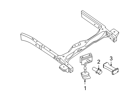 2008 Nissan Xterra Spare Tire Carrier Guide Assy-Spare Wheel Rod Diagram for 57252-EA000