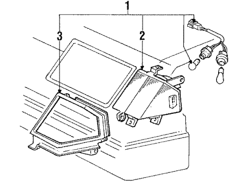 1985 Toyota Celica Park & Signal Lamps Lens, Front Turn Signal Lamp, RH Diagram for 81511-14261