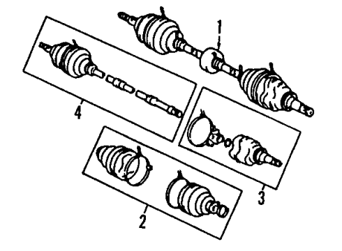 1995 Toyota Corolla Front Axle Shafts & Joints, Drive Axles Axle Assembly Diagram for 43410-20442