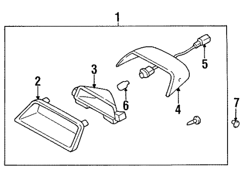 1995 Kia Sephia High Mount Lamps Lamp-HMSTOP Diagram for 0K20A5158020