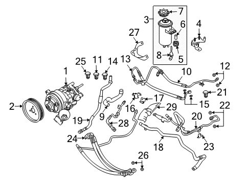 2009 BMW 550i P/S Pump & Hoses, Steering Gear & Linkage Dynamic Drive Expansion Hose Diagram for 32416776273