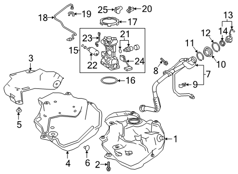 2020 Toyota Corolla Fuel Supply Tube Assembly Clamp Diagram for 77285-06240