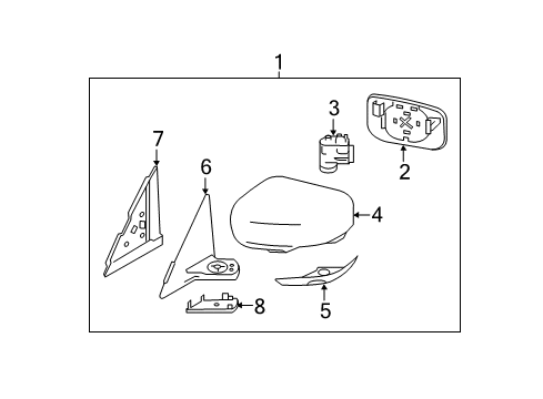 2013 Infiniti M56 Outside Mirrors Cover-Front Door Corner, RH Diagram for 96312-1MA0B