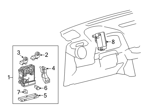 2014 Toyota RAV4 Fuse & Relay Junction Block Upper Bracket Diagram for 82673-0R010