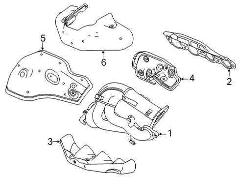 2020 Chevrolet Corvette Exhaust Manifold Exhaust Manifold Diagram for 12659840