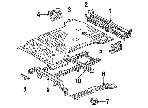 1991 Toyota Land Cruiser Rear Body Bracket, Spare Wheel Carrier Diagram for 51943-60040